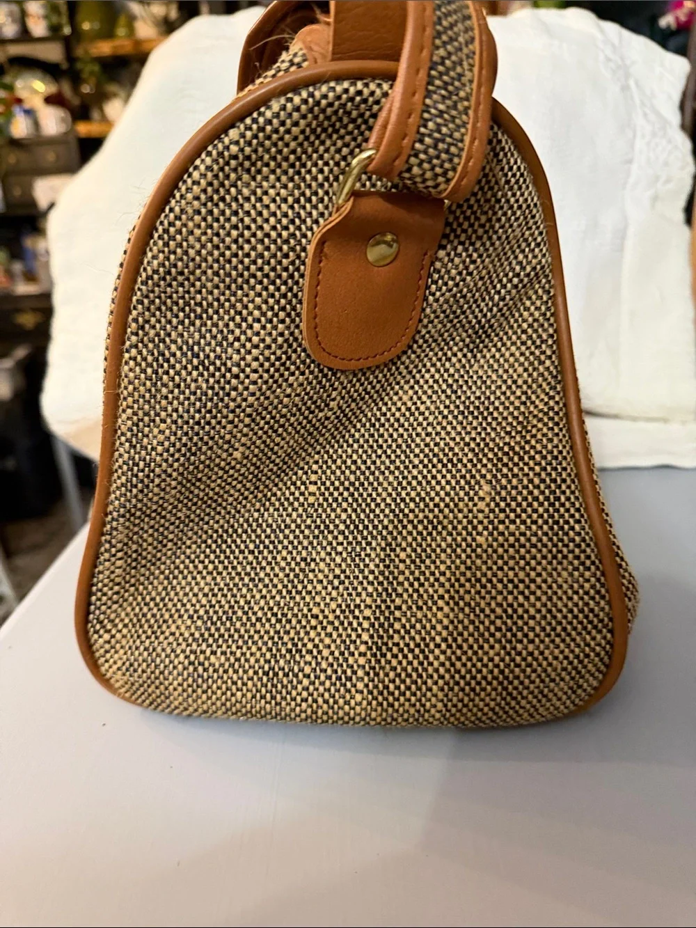 Samsonite Brown and Tan Canvas Messenger Bag